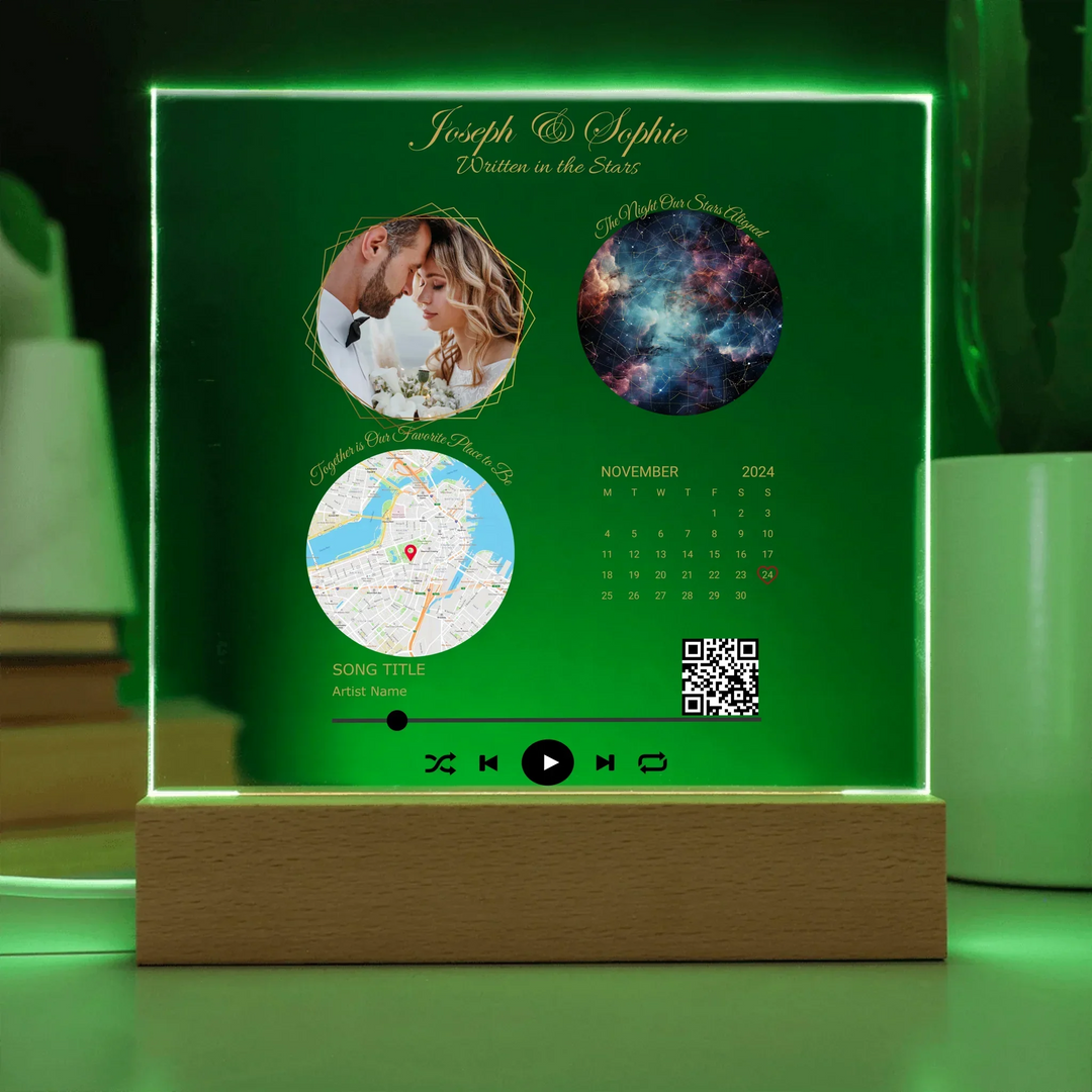 Acrylic Square with LED Base 7