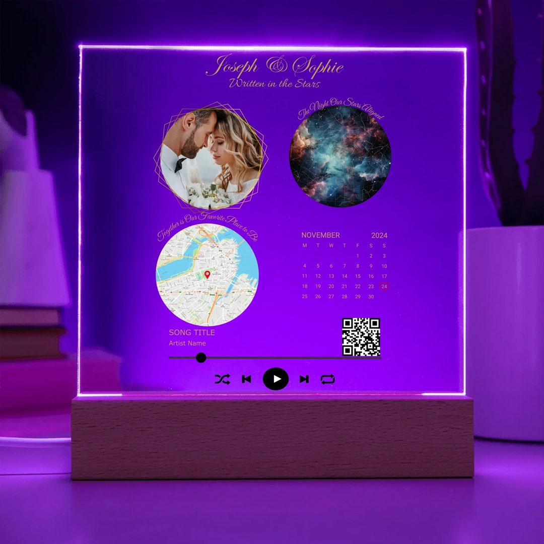 Acrylic Square with LED Base 8