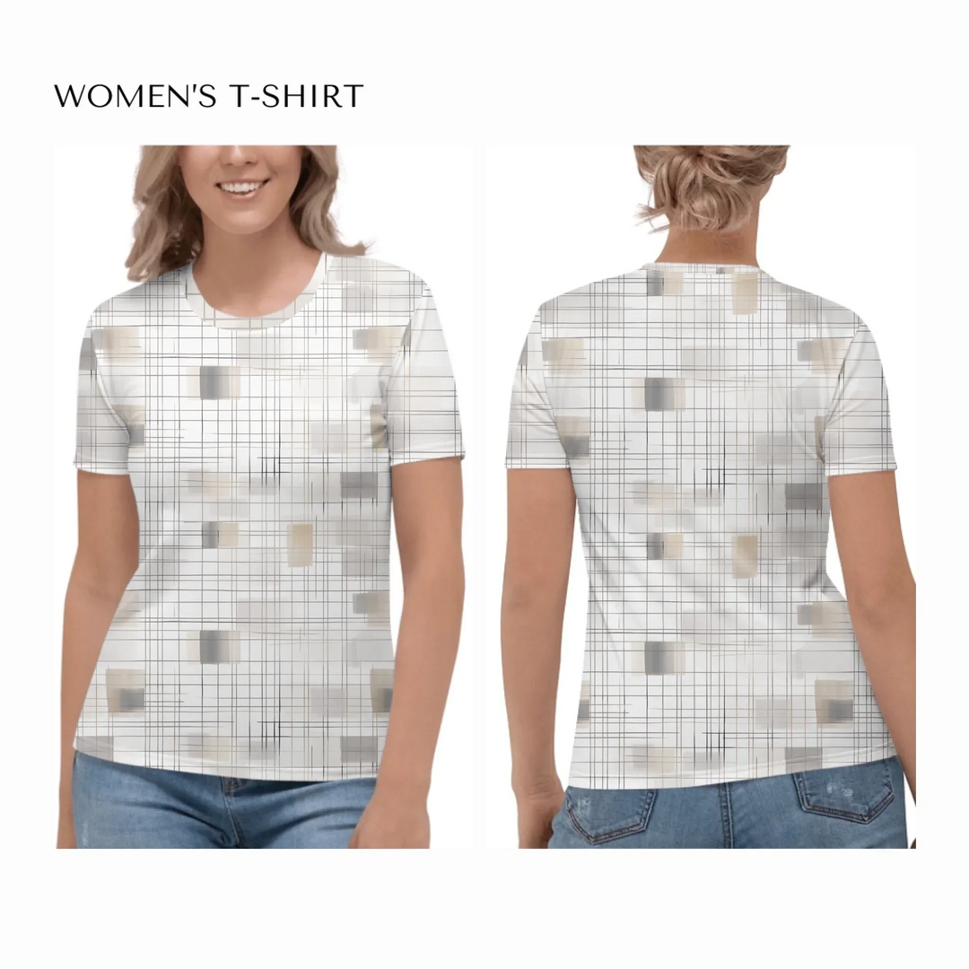 all-over-print-womens-crew-neck-t-shirt-on model-front-and-back-artfulane