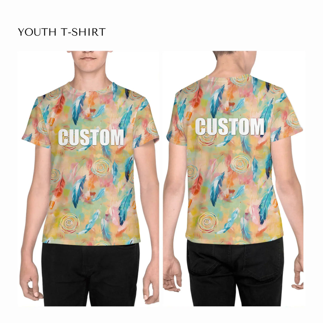 all-over-print-unisex-youth-crew-neck-t-shirt-on-boy-front-and-back-artfulane