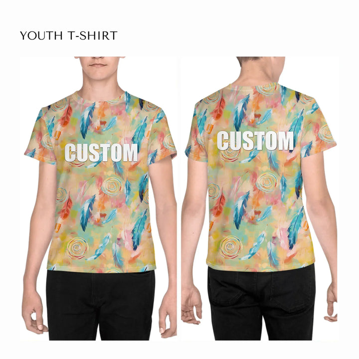 all-over-print-unisex-youth-crew-neck-t-shirt-on-boy-front-and-back-artfulane