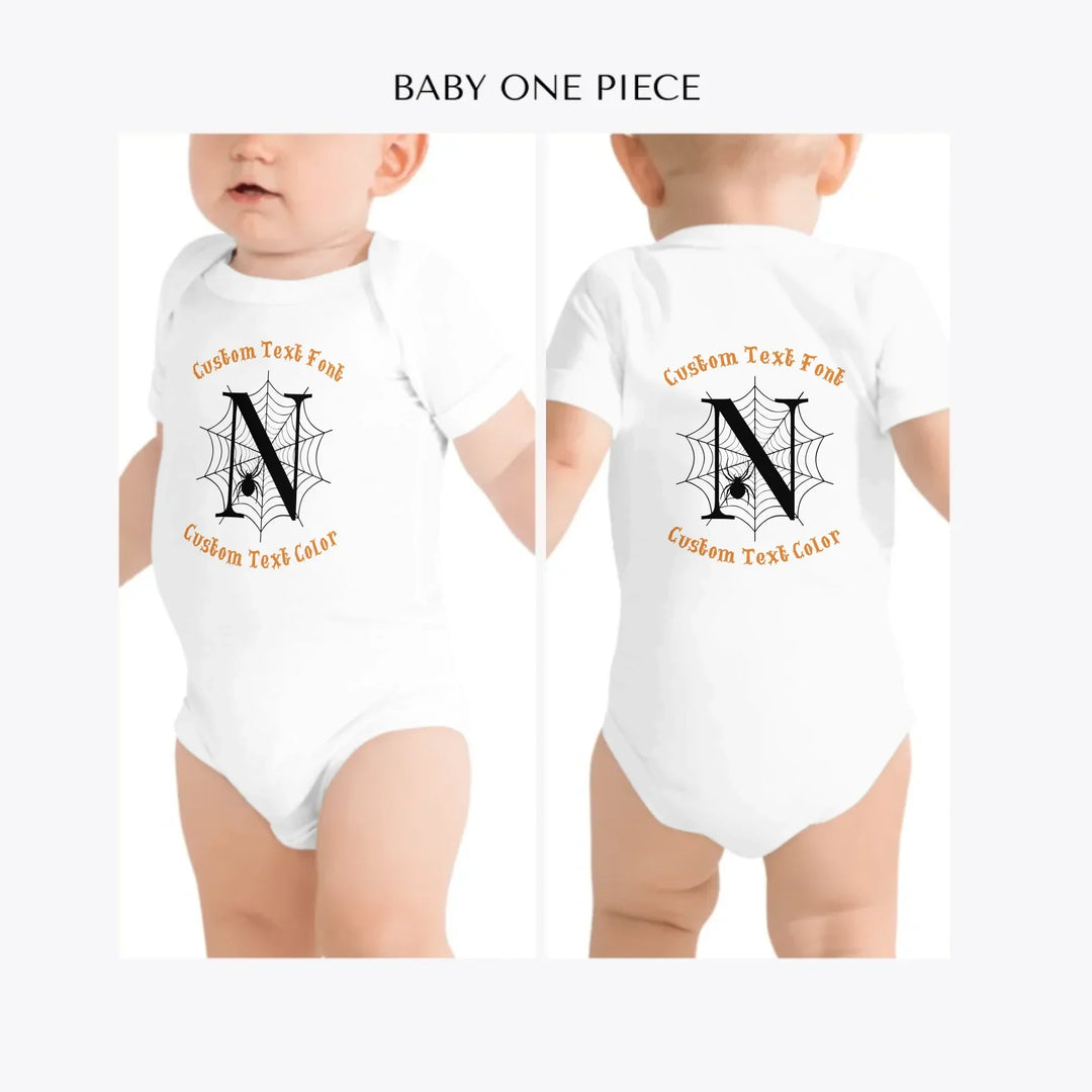 Spider-Web-Initial-custom-baby-one-piece-artfulane