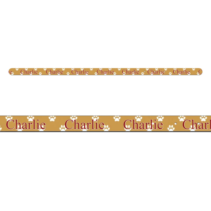 Personalized paws print pet collar with custom text like a name. Available in different paw print colors for dogs or cats-ARTFULANE