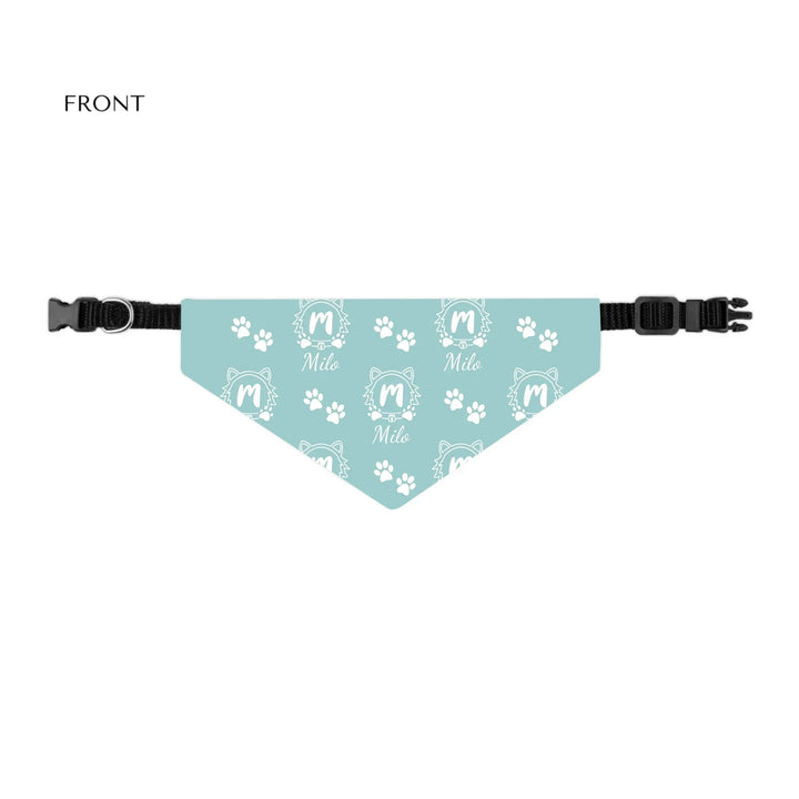Personalized Monogram Name pet bandana collar with custom text. Available in different monogram styles in any color for dogs or cats-ARTFULANE