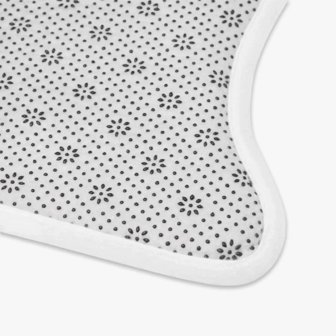 Back of Personalized Monogram Name pet fish-shaped feeding mat with custom text. Available in different monogram styles in any color for dogs or cats-ARTFULANE