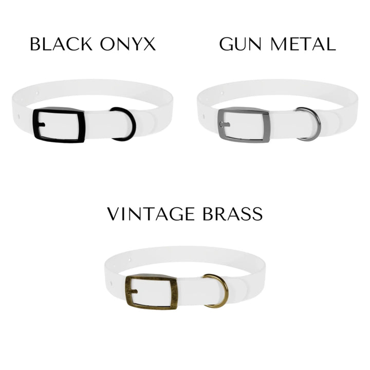 FINISHES - Personalized Monogram Name pet collar with custom text. Available in different monogram styles in any color for dogs or cats-ARTFULANE