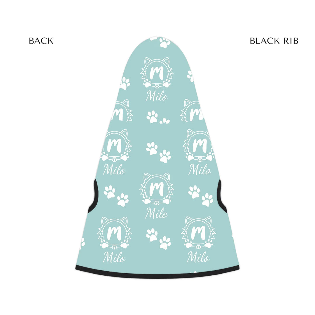 pet hoodie black rib back - Personalized Monogram Name pet hoodie with custom text. Available in different monogram styles in any color for dogs or cats-ARTFULANE