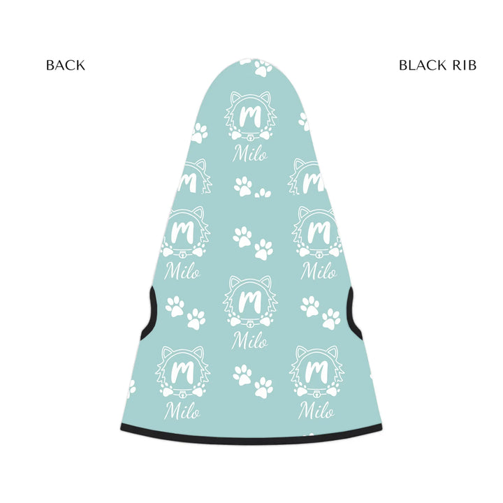 pet hoodie black rib back - Personalized Monogram Name pet hoodie with custom text. Available in different monogram styles in any color for dogs or cats-ARTFULANE
