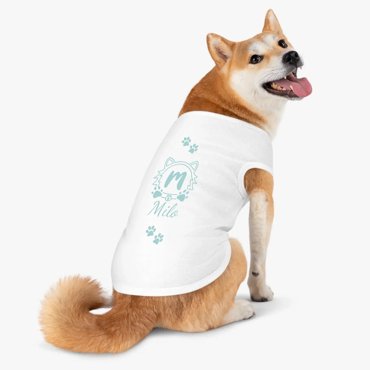 Personalized Monogram Name pet tank top with custom text. Available in different monogram styles in any color for dogs or cats-ARTFULANE