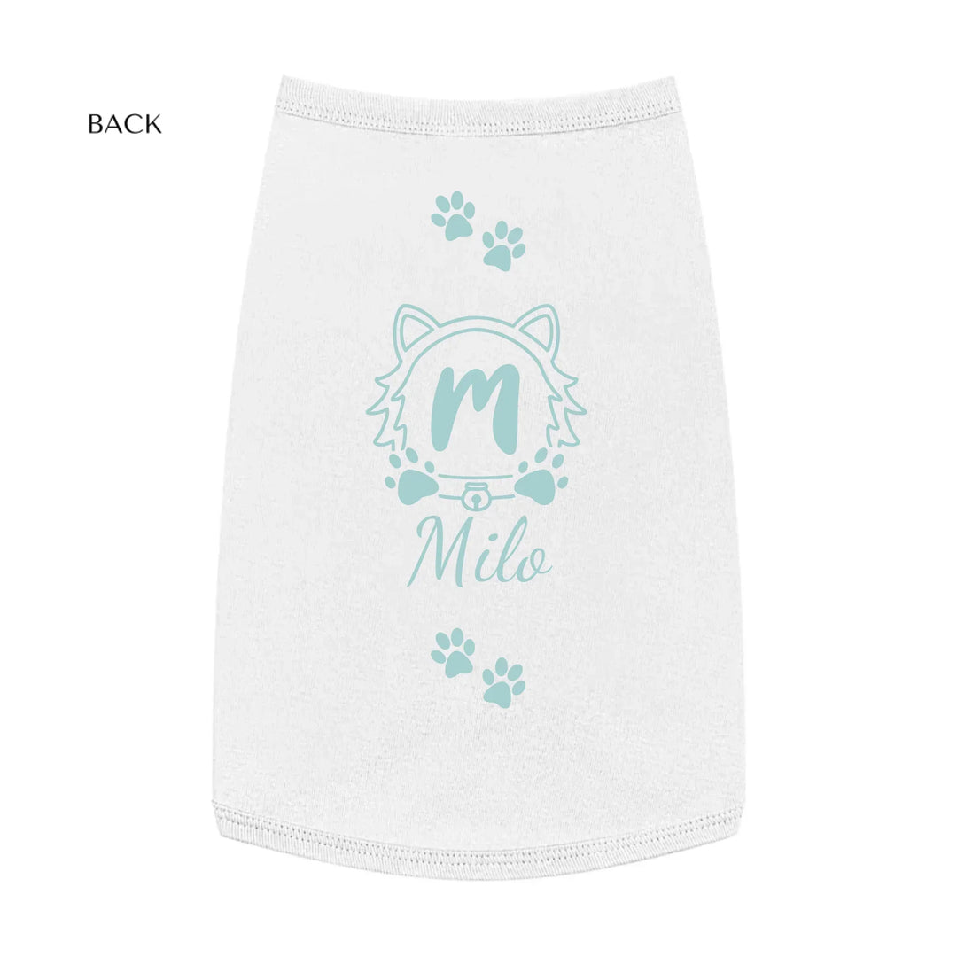 Personalized Monogram Name pet tank top with custom text. Available in different monogram styles in any color for dogs or cats-ARTFULANE