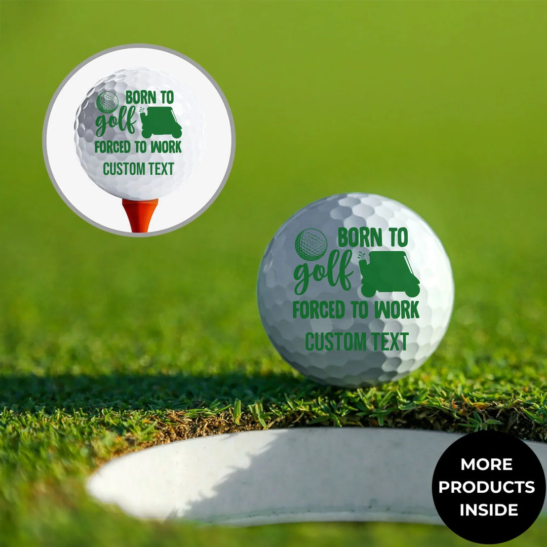 Personalized golf balls with custom spiral text — add initials, name, or quote in any color and font style — premium gift for golfers by ARTFULANE