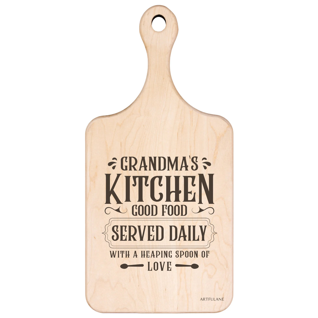 Engraved Kitchen Quotes Maple Hardwood Paddle Cutting Board - ARTFULANE