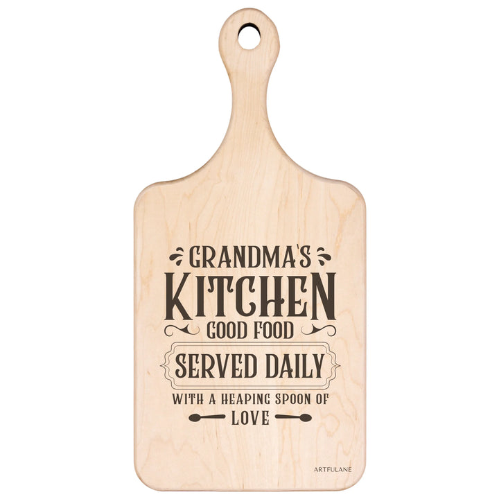 Engraved Kitchen Quotes Maple Hardwood Paddle Cutting Board - ARTFULANE