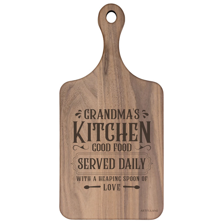 Engraved Kitchen Quotes Walnut Hardwood Paddle Cutting Board - ARTFULANE