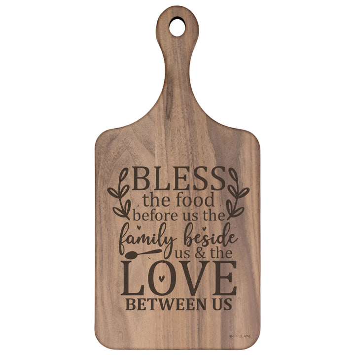 Engraved Kitchen Quotes Walnut Hardwood Paddle Cutting Board - ARTFULANE