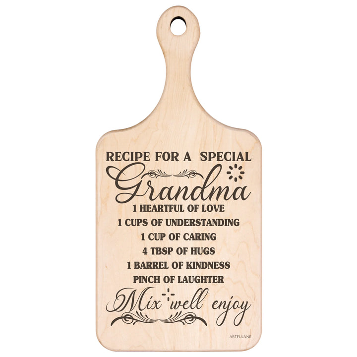 Engraved wooden cutting boards, featuring custom family recipes by ARTFULANE