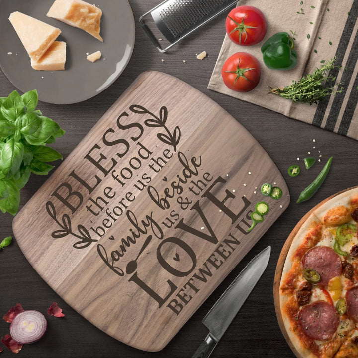 Walnut Hardwood Oval Cutting Board In Use - ARTFULANE