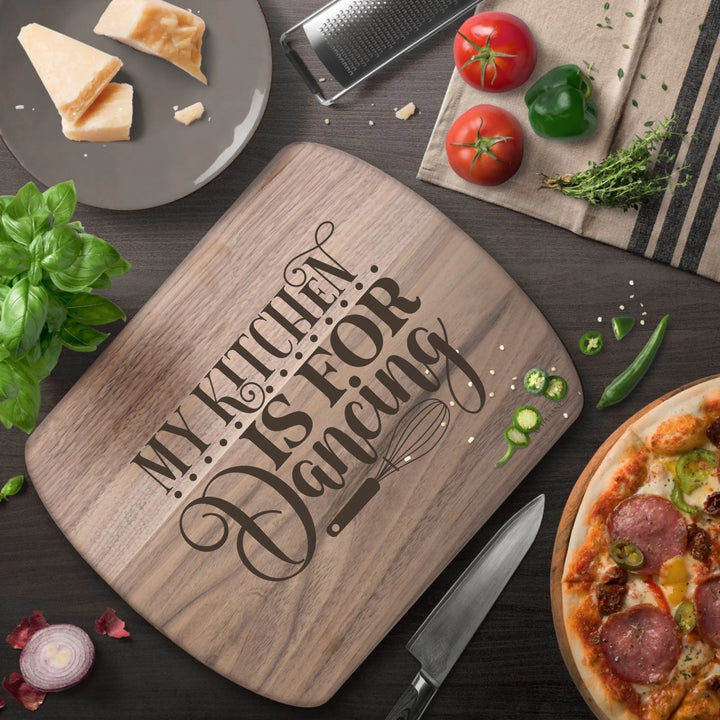 Walnut Hardwood Oval Cutting Board In Use - ARTFULANE