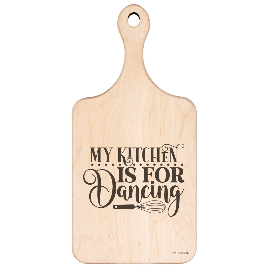 Engraved Kitchen Quotes Maple Hardwood Paddle Cutting Board - ARTFULANE