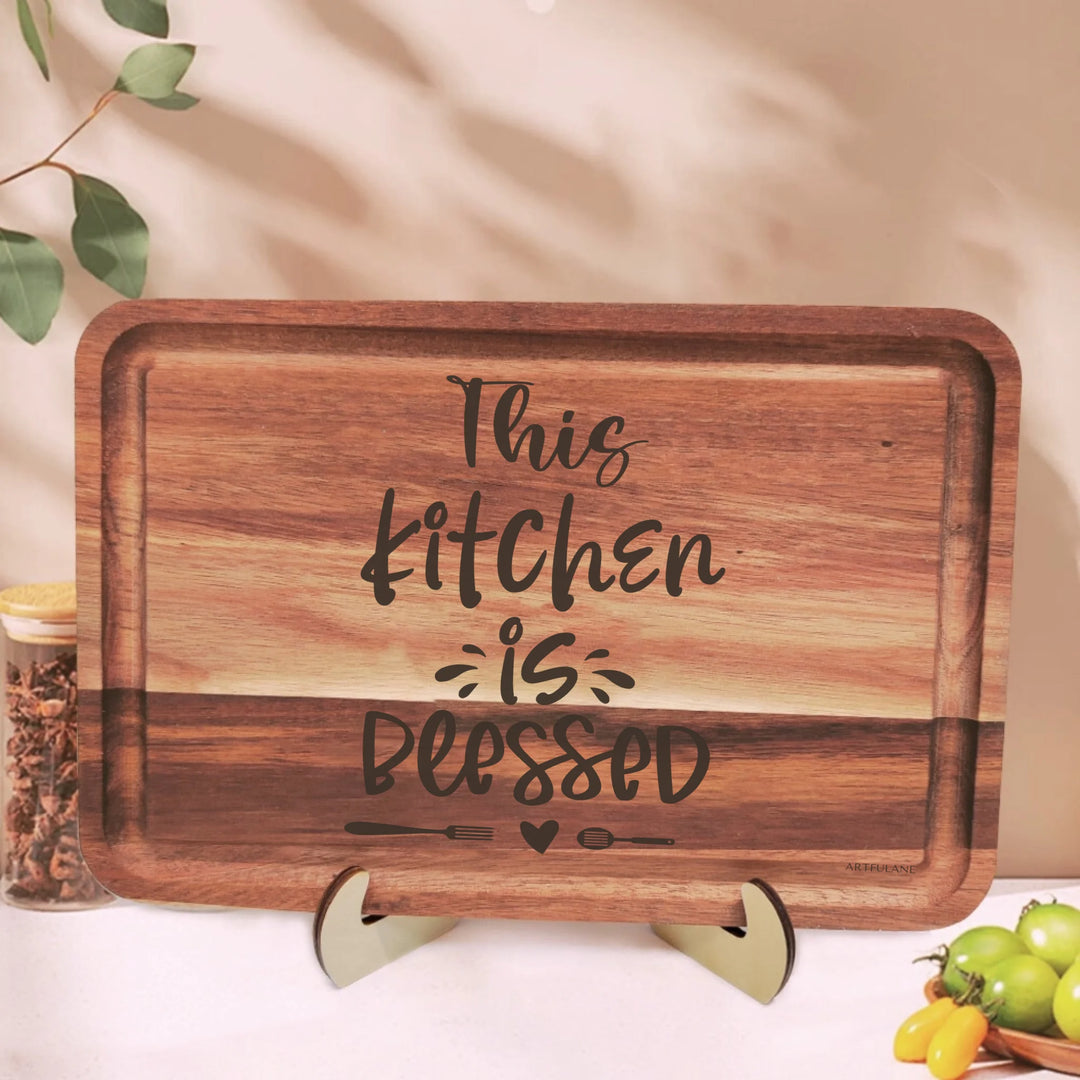 Engraved Wooden Cutting Board with stand-ARTFULANE