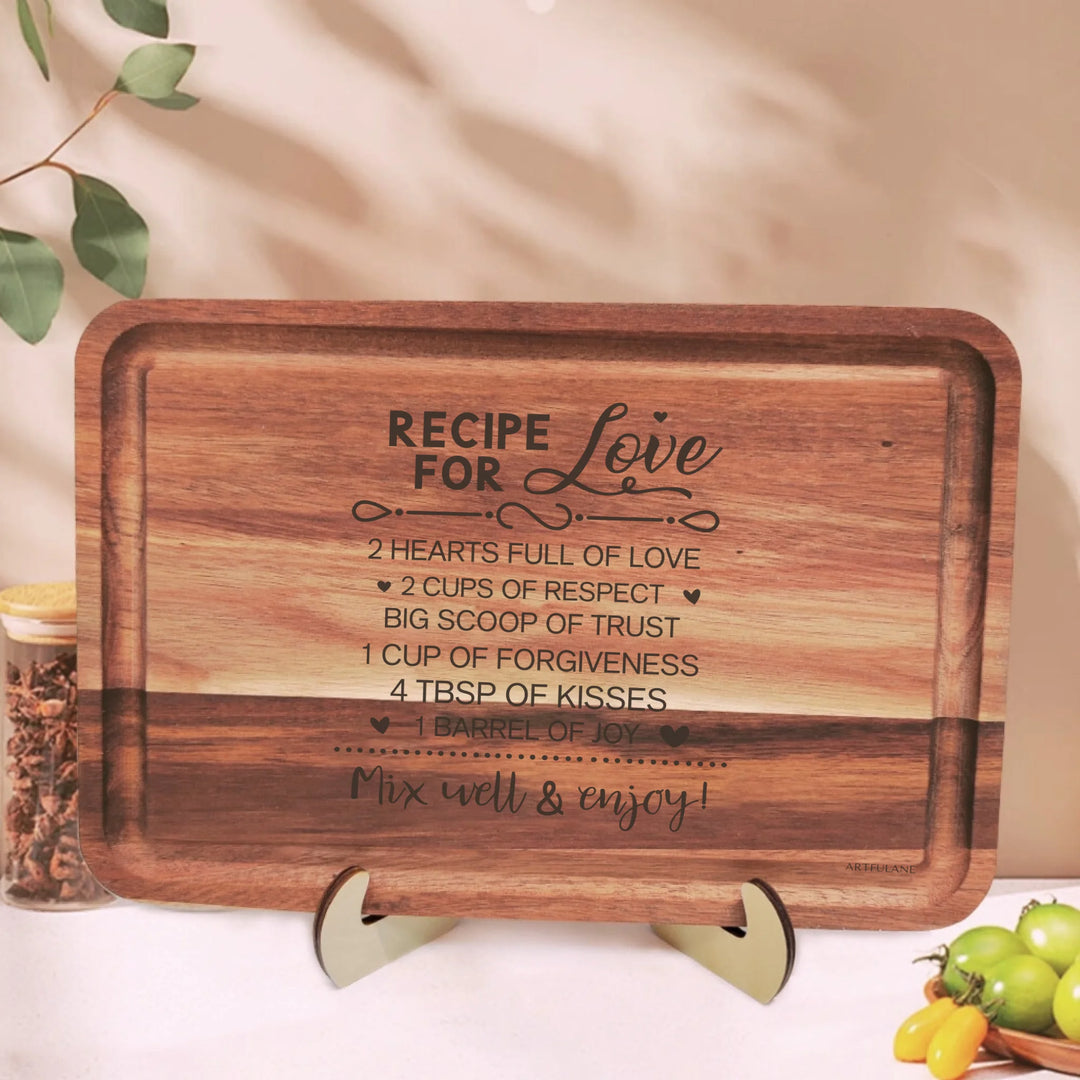 Engraved Wooden Cutting Board-kitchen family recipes designs-ARTFULANE