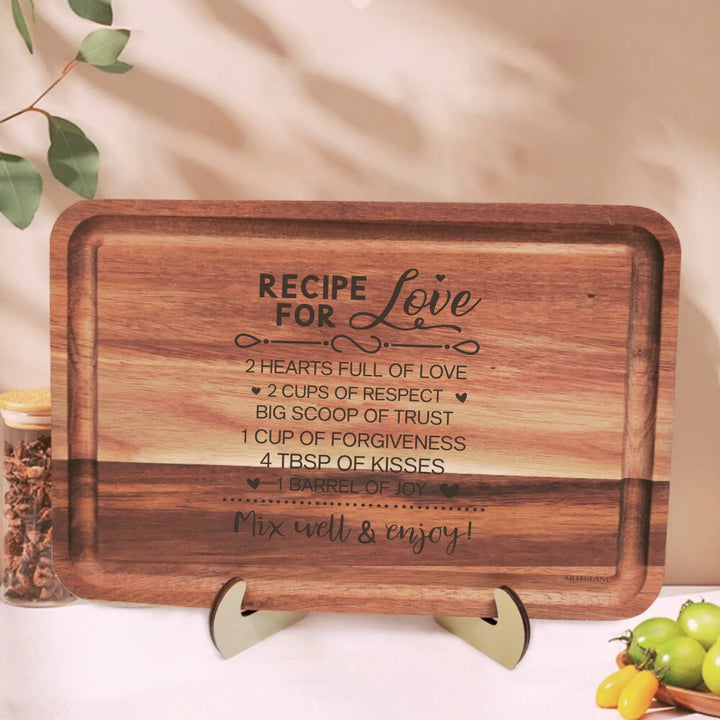 Engraved Wooden Cutting Board-kitchen family recipes designs-ARTFULANE