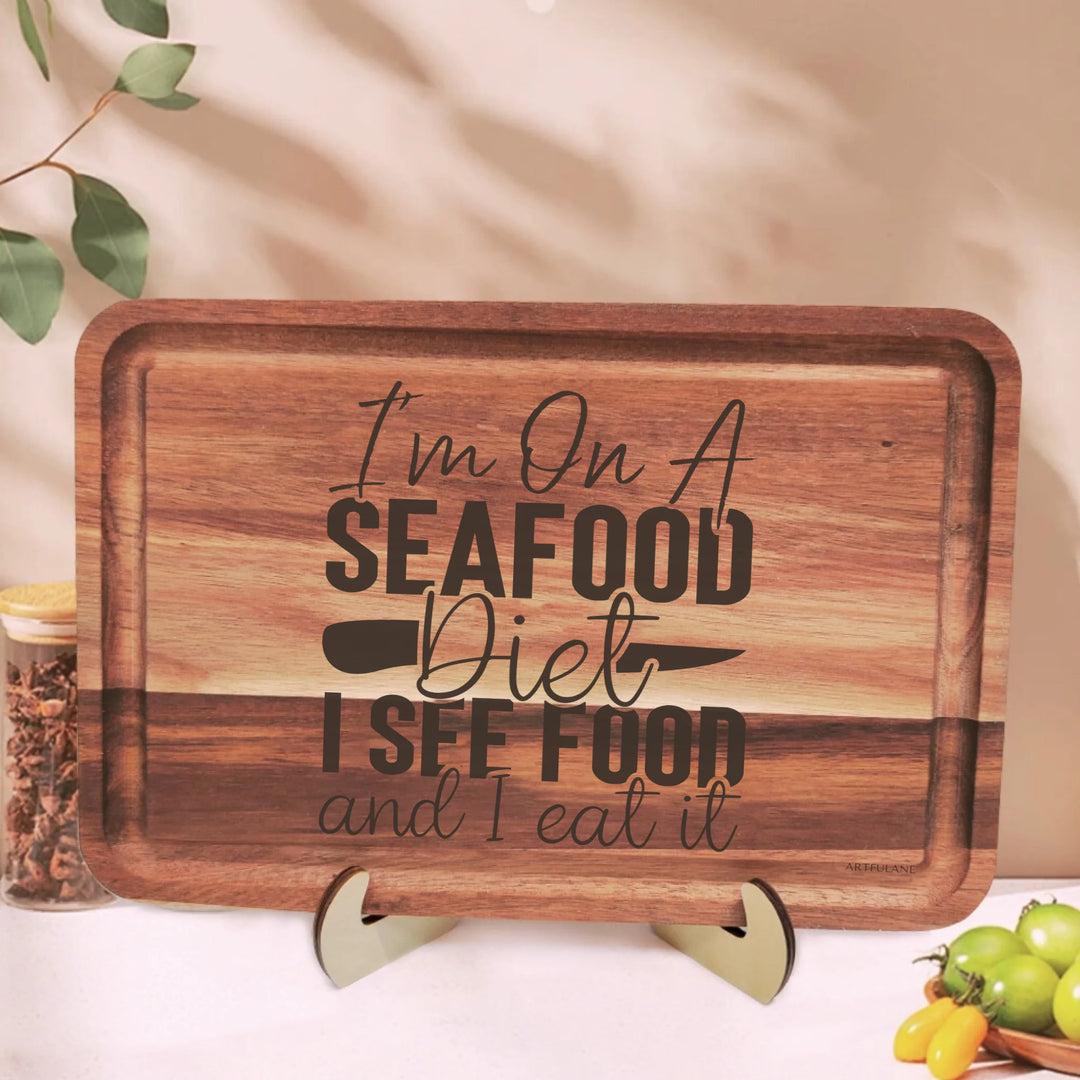 Engraved Wooden Cutting Board-kitchen sayings by ARTFULANE
