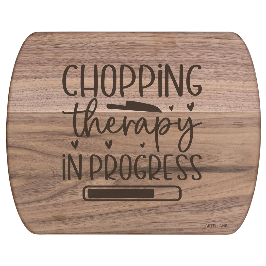Walnut Hardwood Oval Cutting Board - Chef Humor designs by ARTFULANE