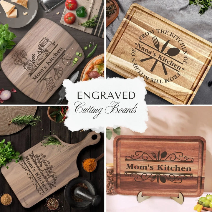 Custom Kitchen Monogram Engraved Wooden Cutting Boards Collection - ART-ECB877.12