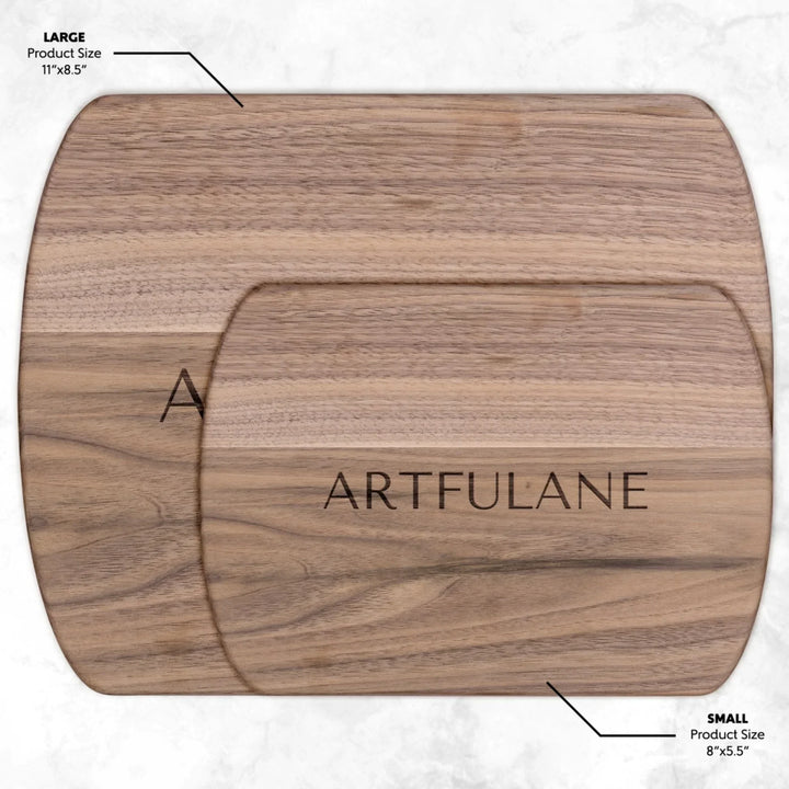 Size Guide for Hardwood Oval Cutting Board ` ARTFULANE