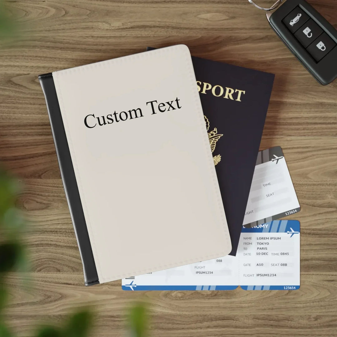 Passport Cover on table-Custom background color and text-ARTFULANE