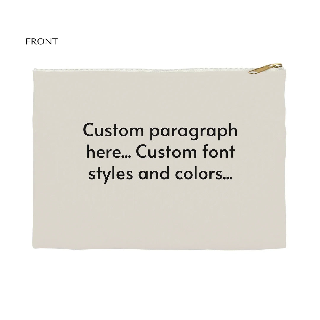 Flat Accessory Pouch Front-Custom message, fonts, and colors-ARTFULANE