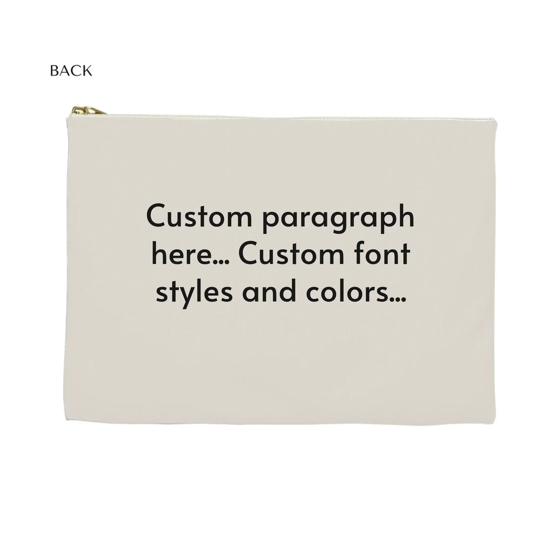 Flat Accessory Pouch Back-Custom message, fonts, and colors-ARTFULANE