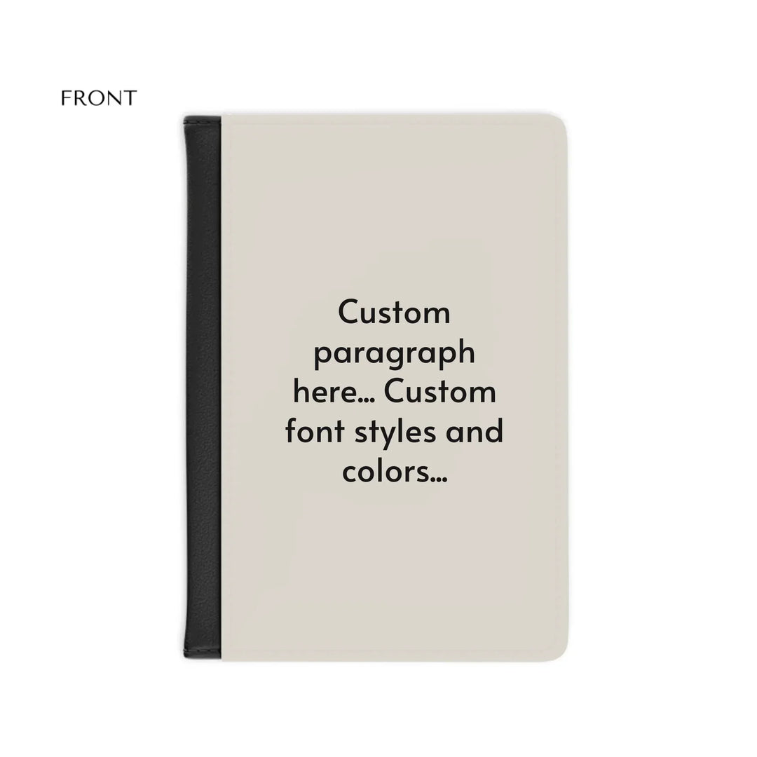 Passport Cover front-Custom message, fonts, and colors-ARTFULANE