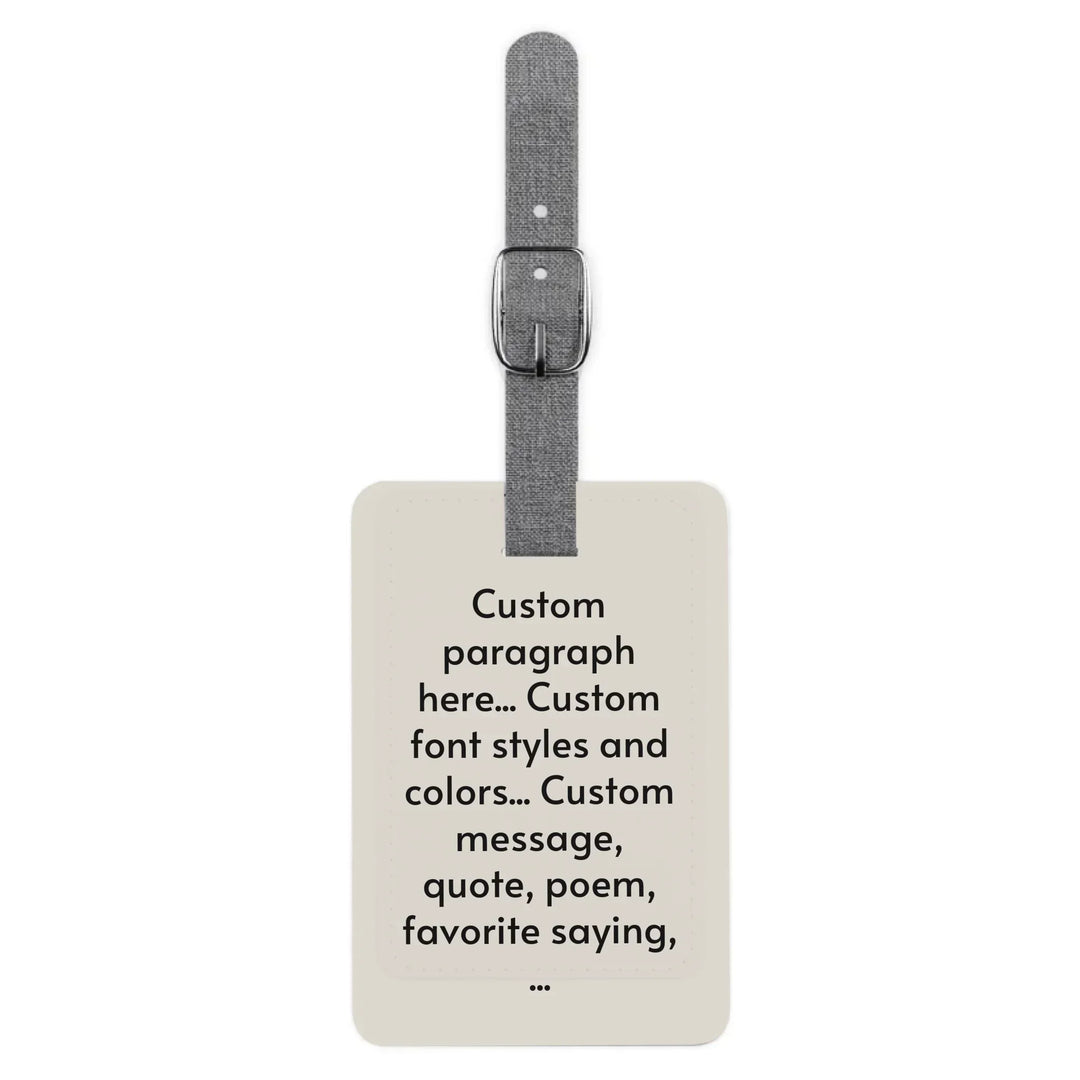 Saffiano Luggage Tag Front-Custom message, fonts, and colors-ARTFULANE