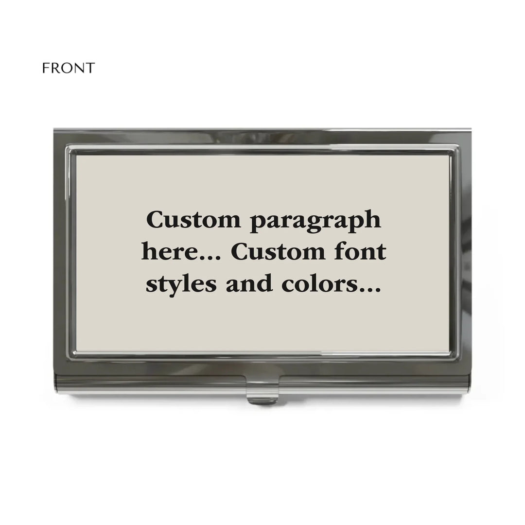 Business card holder front-Custom message, fonts, and colors-ARTFULANE