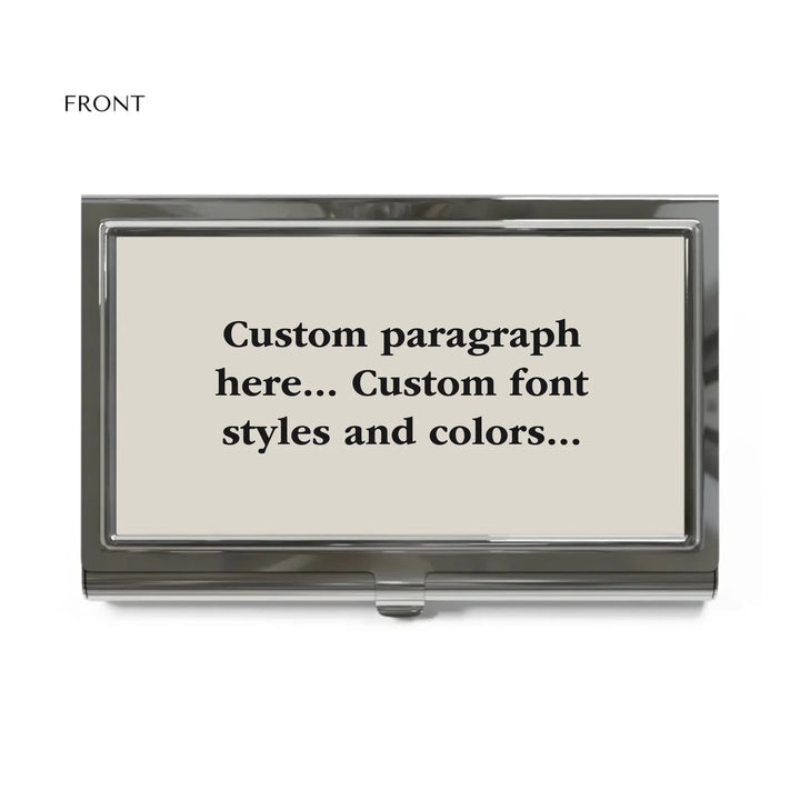 Business card holder front-Custom message, fonts, and colors-ARTFULANE