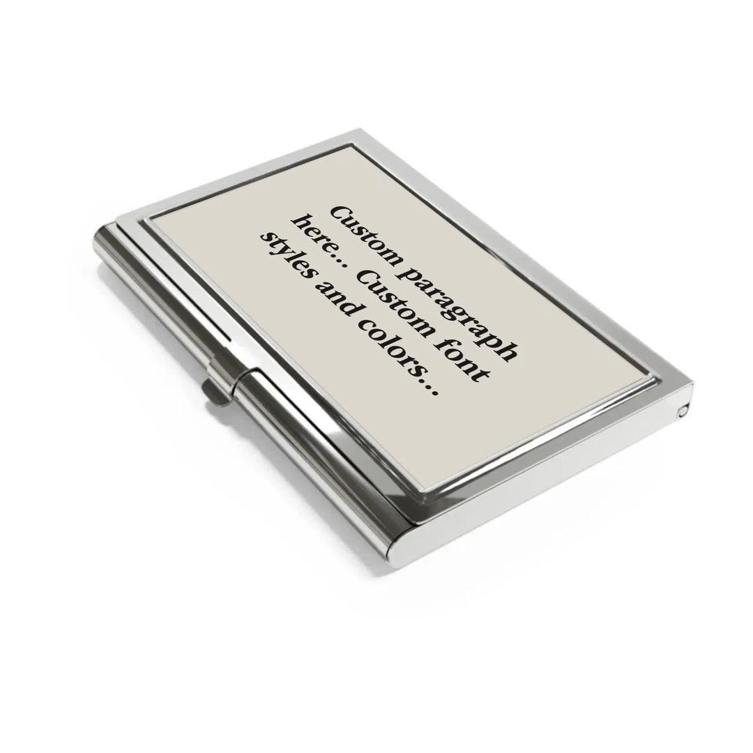 Business card holder side-Custom message, fonts, and colors-ARTFULANE