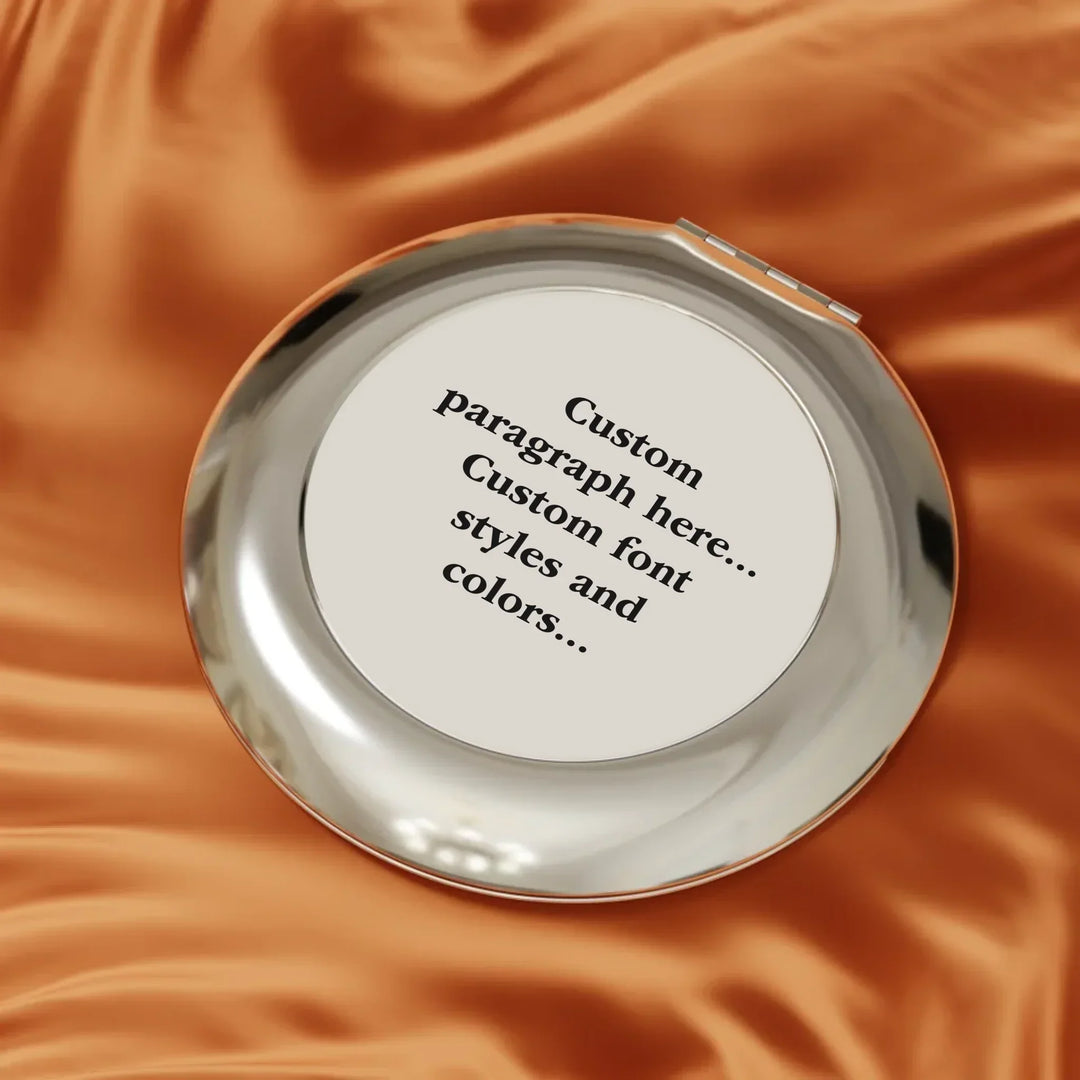Compact Travel Mirror-Custom message, fonts, and colors-ARTFULANE