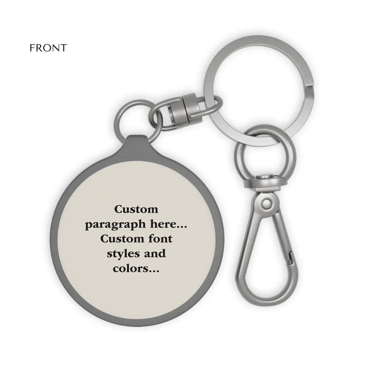 travel keyring tag Front-Custom message, fonts, and colors-ARTFULANE