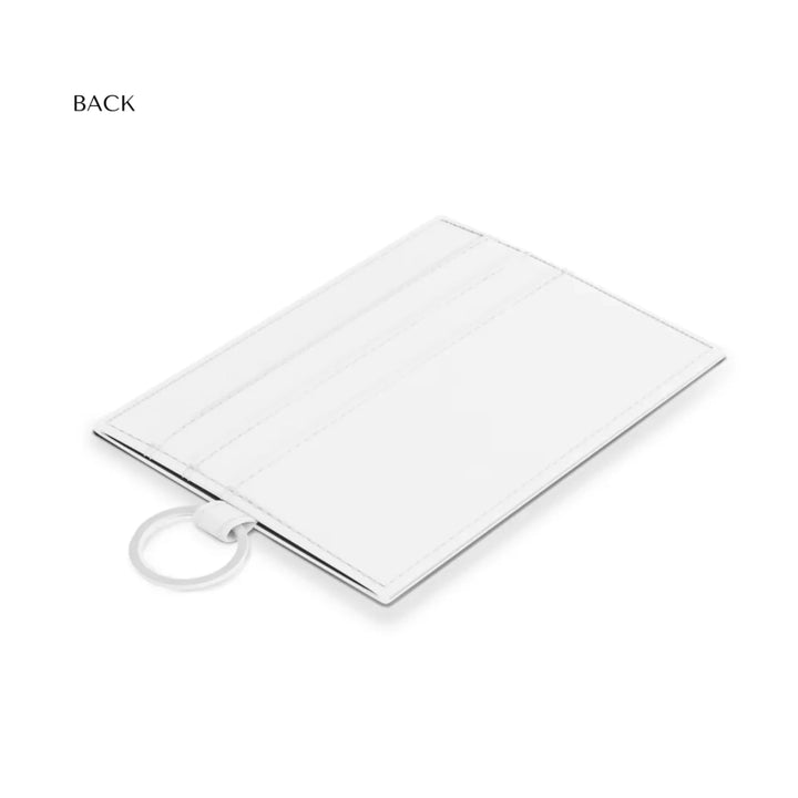 Saffiano Leather Card Holder Side-Custom spiral text, fonts, and colors-ARTFULANE