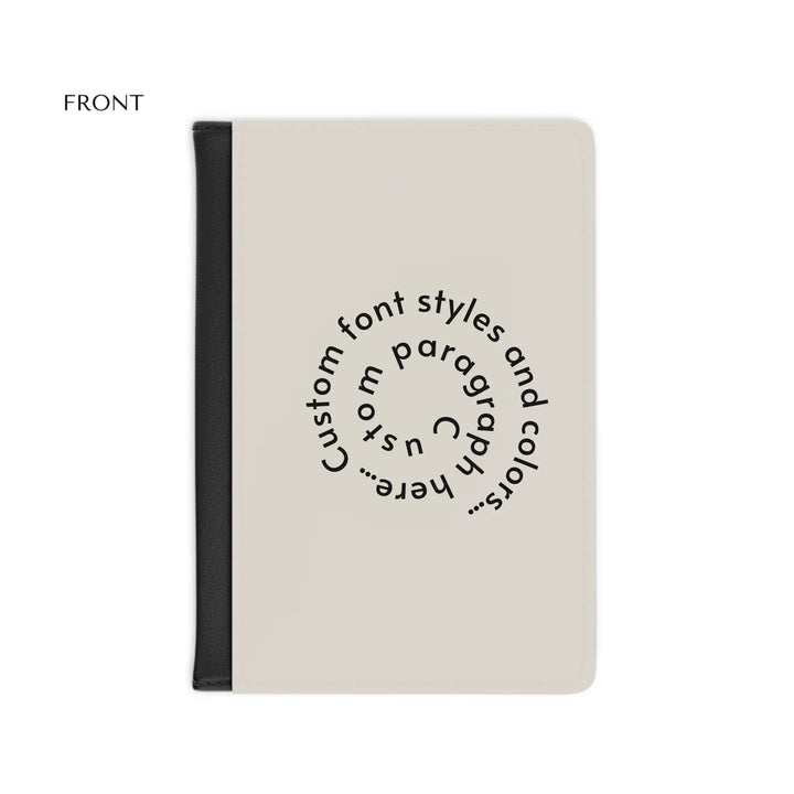 Passport Cover front--Custom spiral text, fonts, and colors-ARTFULANE