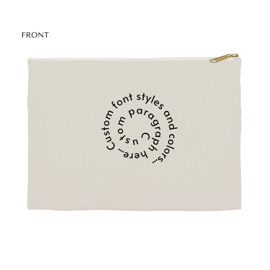 Flat Accessory Pouch Front-Custom spiral text, fonts, and colors-ARTFULANE
