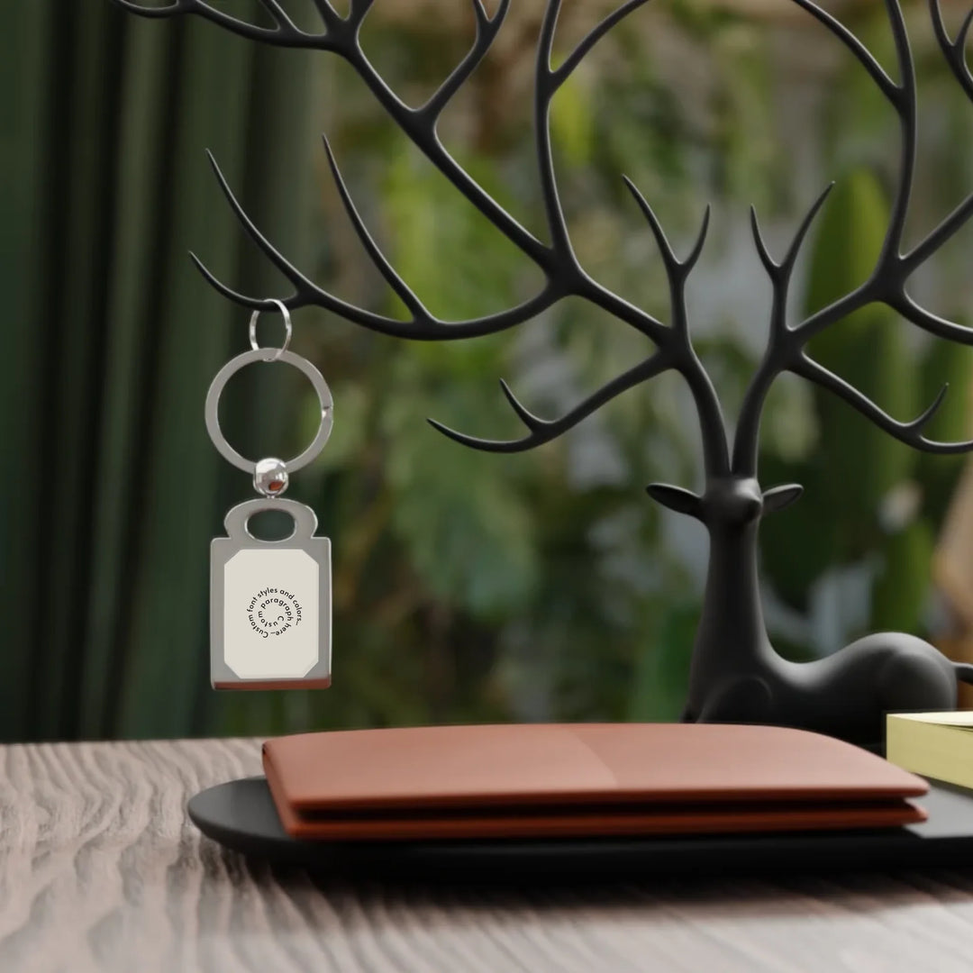 Rectangle Photo Keyring size comparison-Custom message, fonts, and colors-ARTFULANE