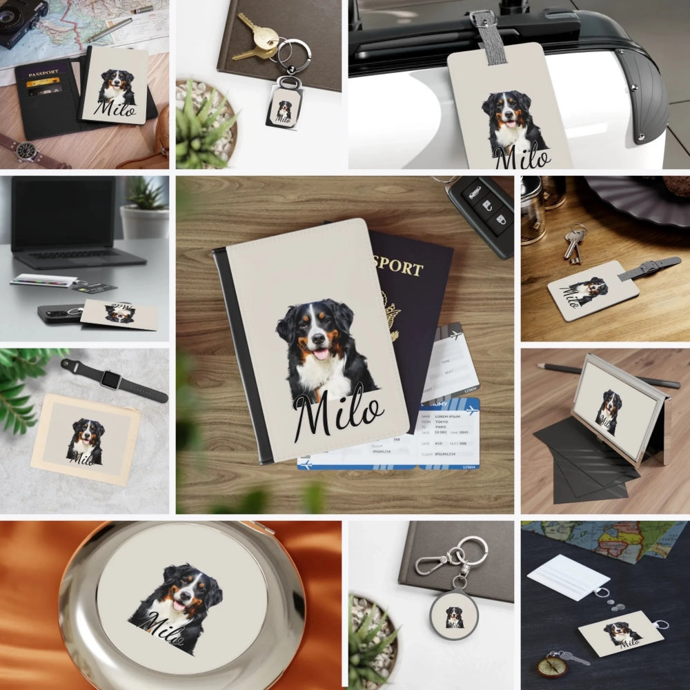 Custom Photo Travel Accessories Set Collection – Personalized Passport Cover, Luggage Tags, Card Holder, Pouches, Travel Mirror & More - ARTFULANE