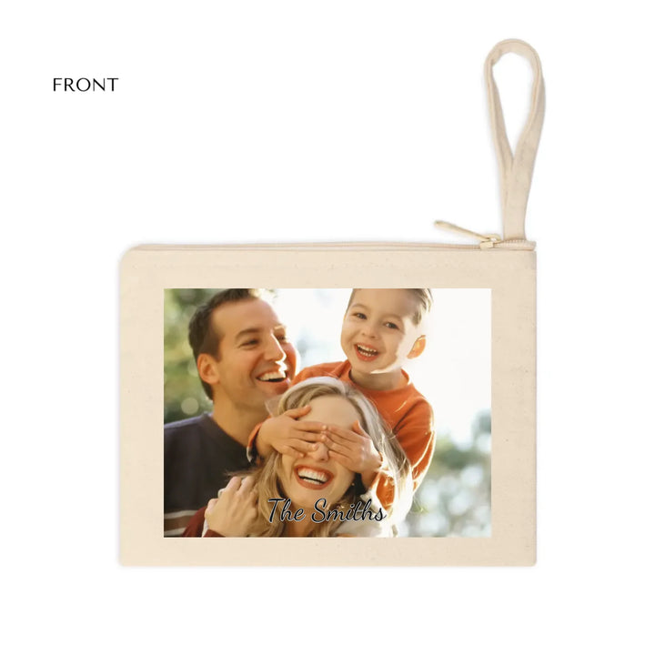 Cotton Accessory Zipper Pouch Front-Custom photo, text, fonts, and colors-ARTFULANE