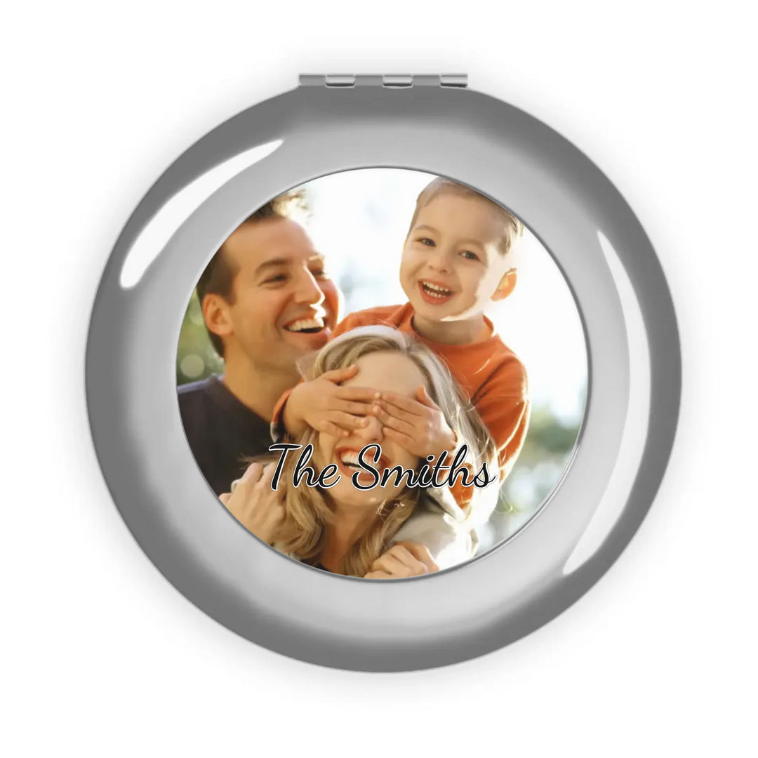 Compact Travel Mirror Front-Custom photo, text, fonts, and colors-ARTFULANE