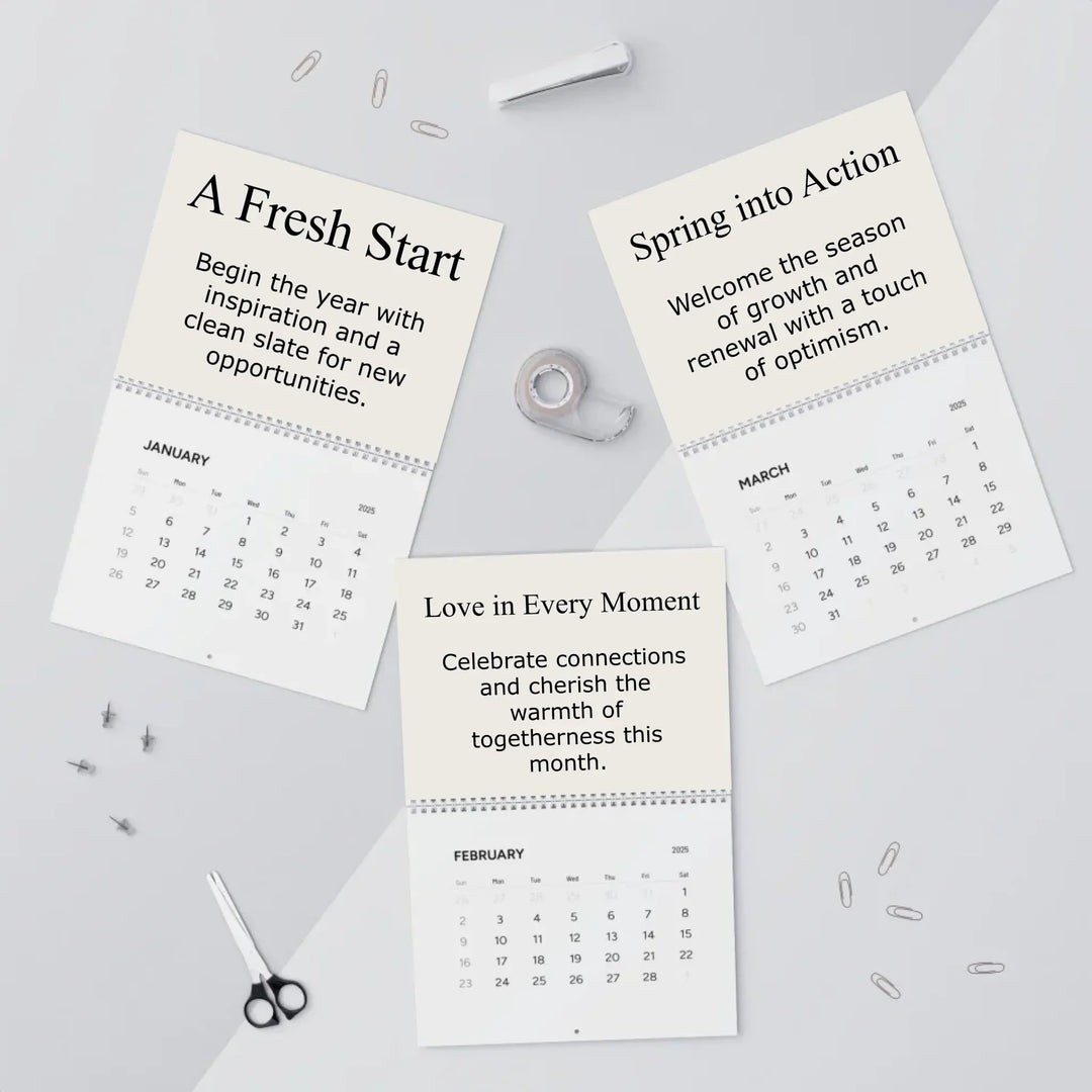 wall calendar Jan-Mar