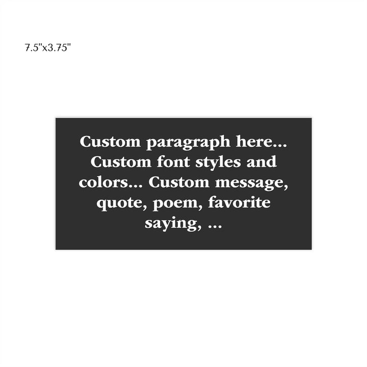 CAR BUMPER STICKER Front 7.5x3.75in