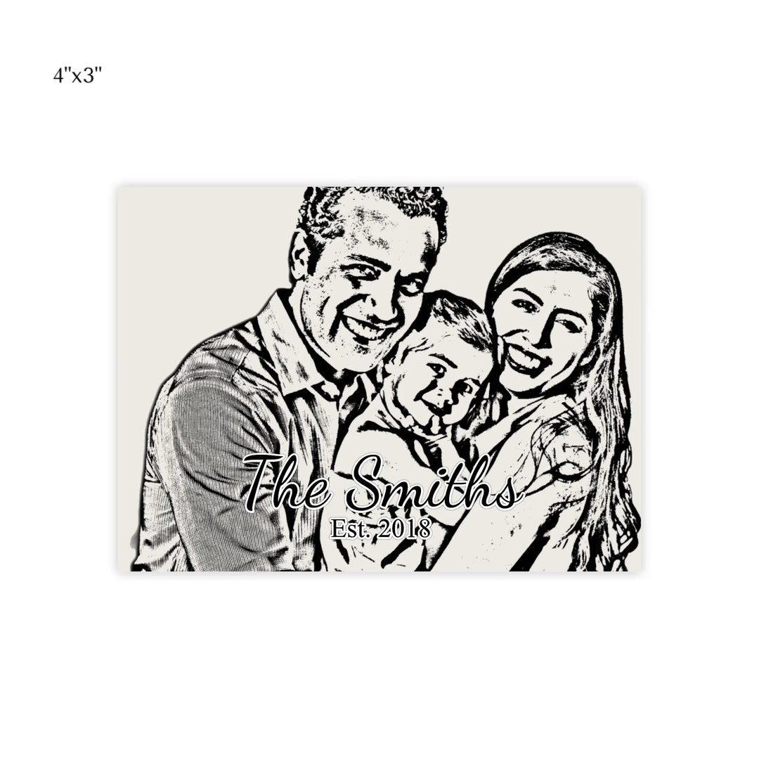 post it note pads 4x3-Custom Photo Stationery Accessories – Personalized Family Portrait Sketch Design by ARTFULANE